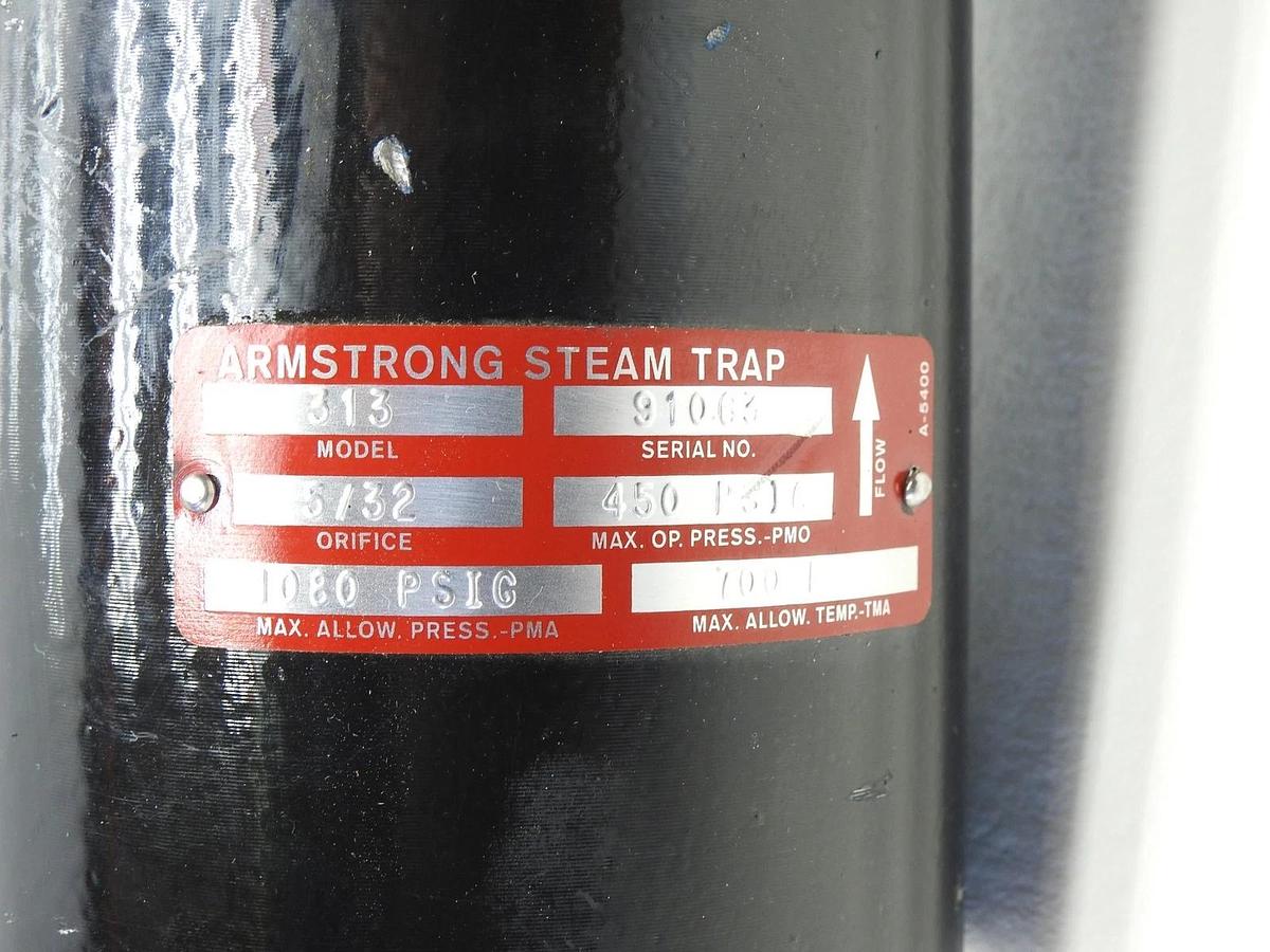 Armstrong Inverted Bucket Steam Trap Model: 313, ORIFICE 5/32", 1080 PSIG - NOB!
