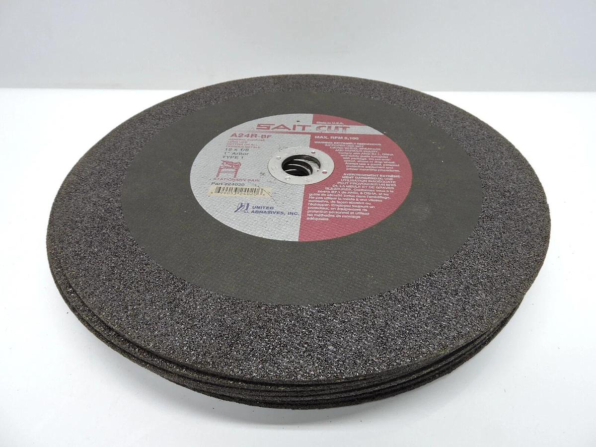 9 PACK - United Abrasives SAIT 24020 12X1/8X1 A24R Stationary Saw Cutting Wheels