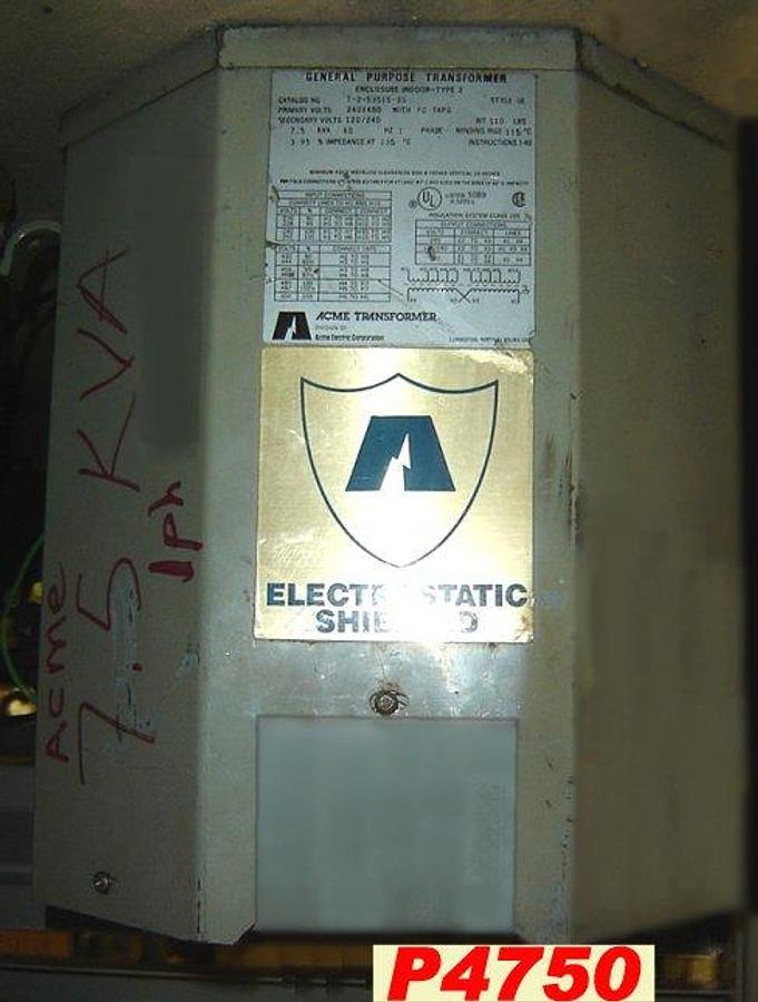 Used Acme 7.5 KVA General Purpose Transformer