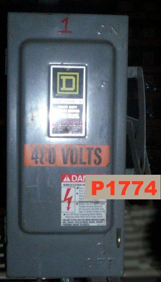 Used SQUARE D 30AMP 600VAC 3PH 20HP MAX