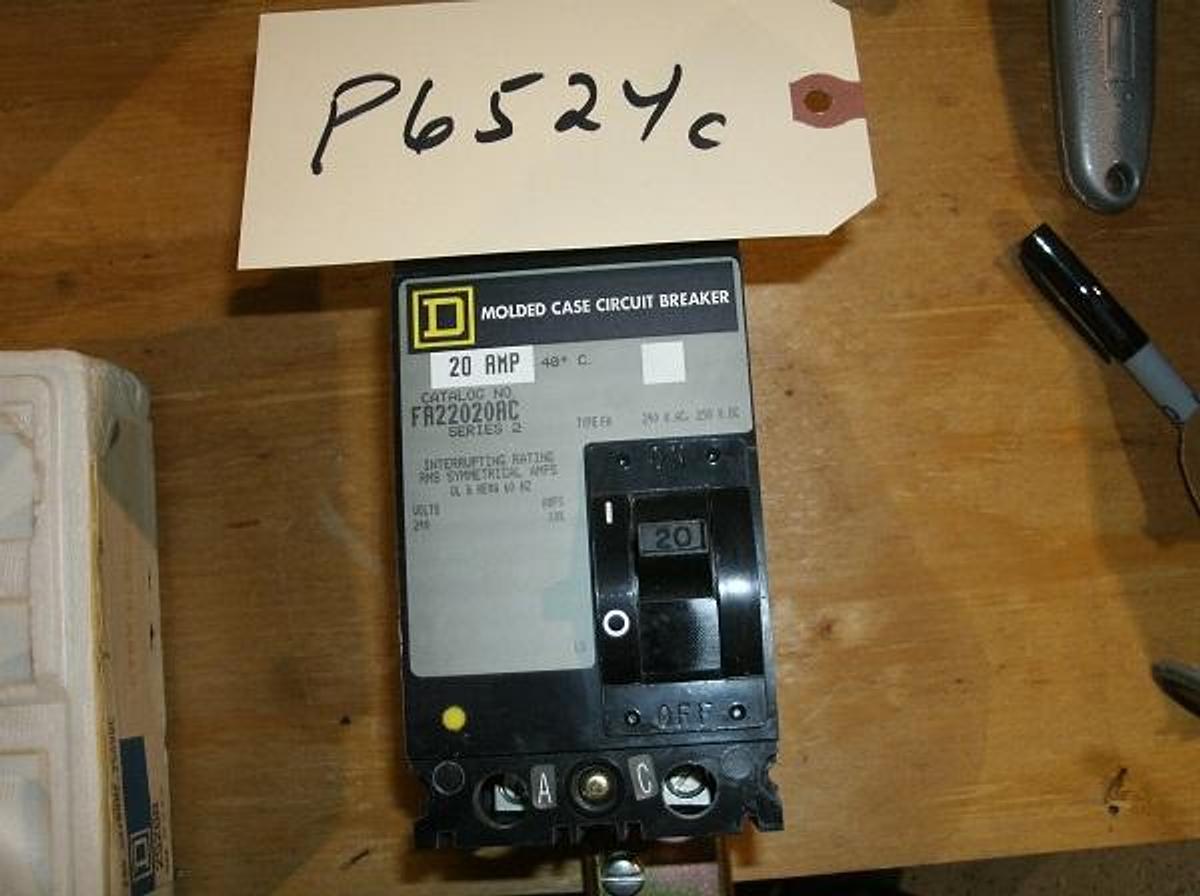 Used Square D 20 AMP Circuit Breaker 240 V