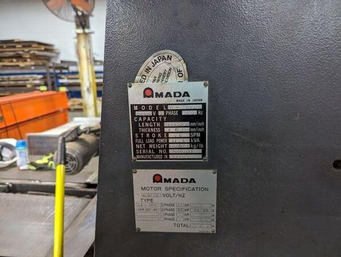 Used Amada M3060 Power Squaring Shear w/Programmable Back Gauge