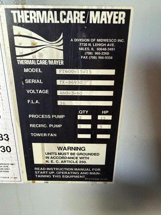 Used Thermal Care Pump Tank
