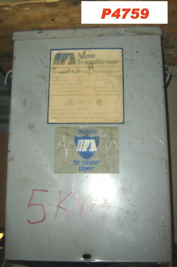 Used Acme 5 KVA General Purpose Transformer