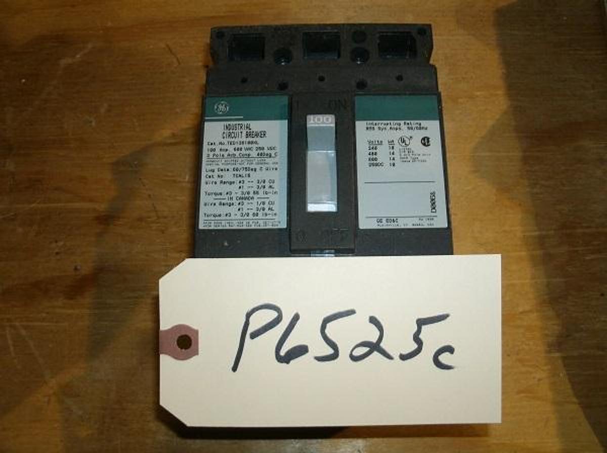 Used GE 100 AMP Circuit Breaker 600AC 250 VDC