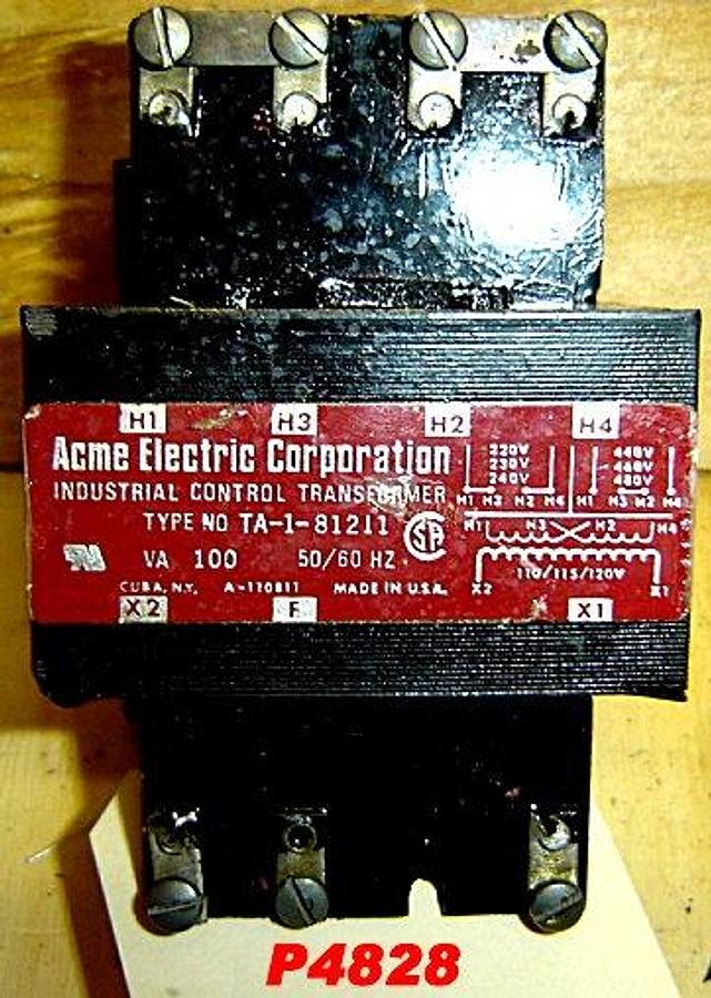 Used Acme .1 KVA Control Transformer