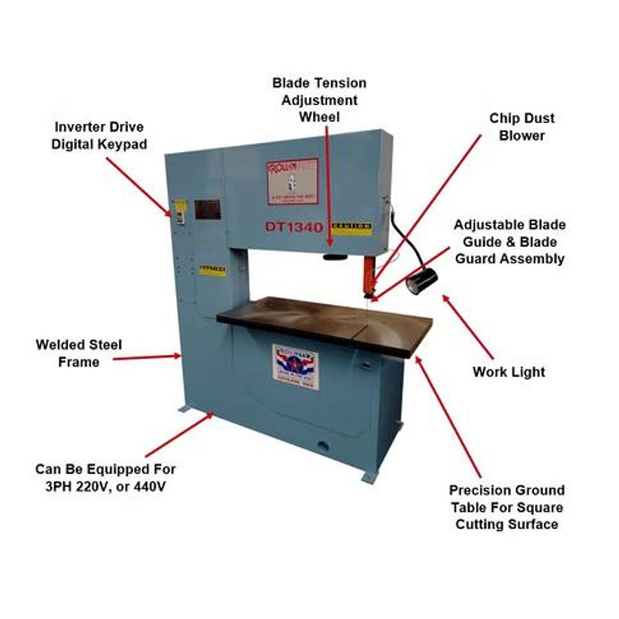 Roll-In Journeyman DT1340 Vertical Bandsaw - NEW!!!