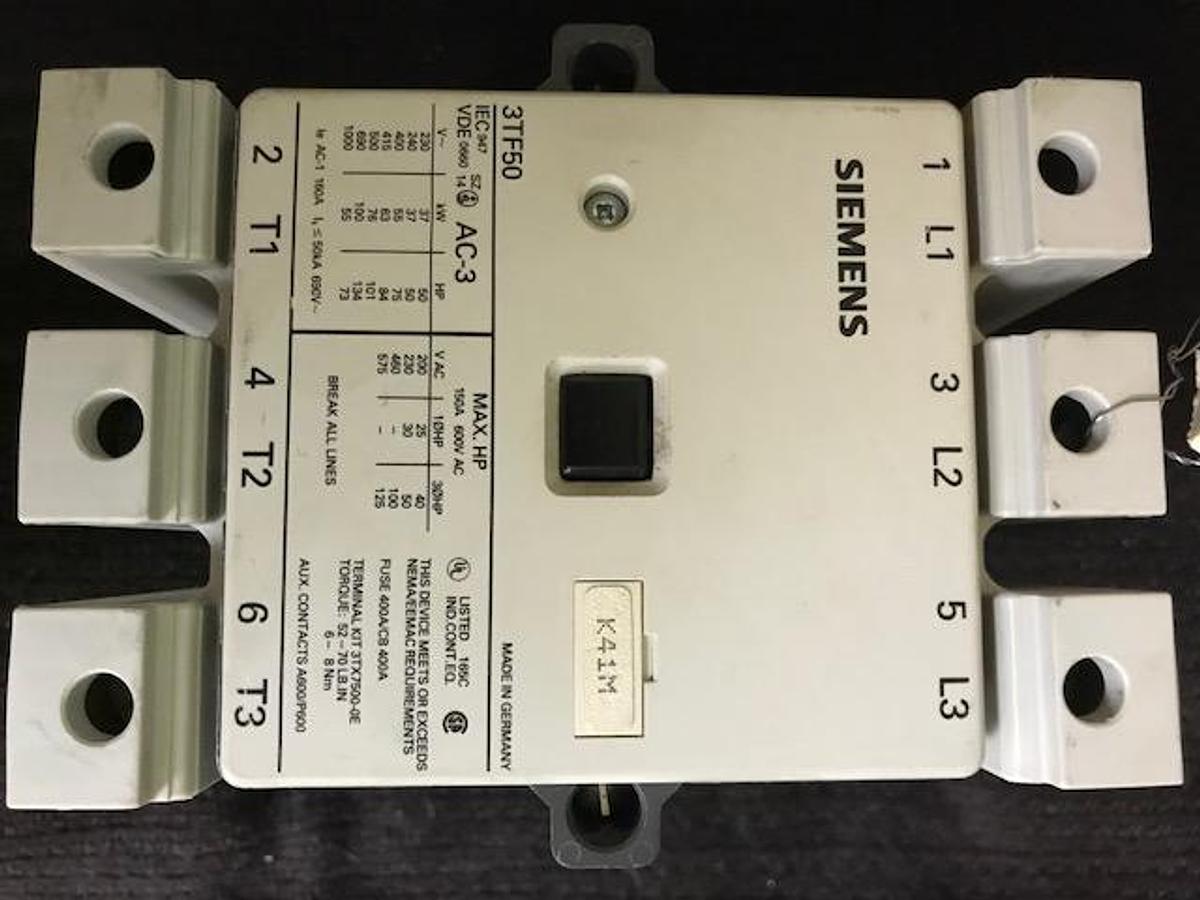 Used SIEMENS CONTACTOR #3TF5022
