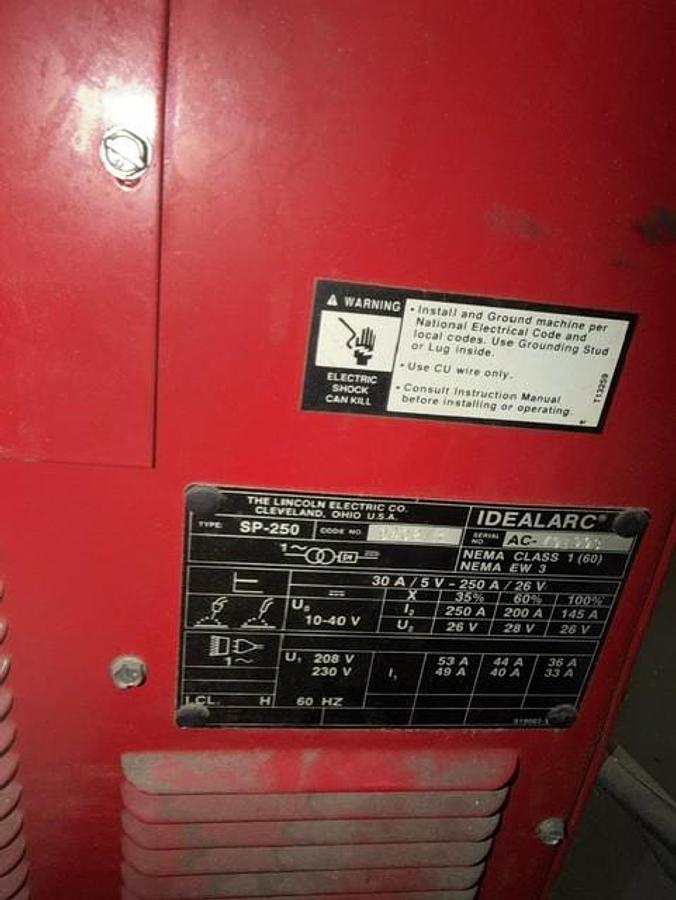 Used Lincoln Idealarc SP-250 MIG Welder on Cart
