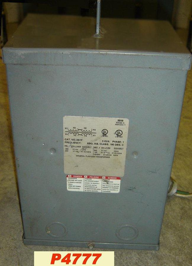 Used Square D 3 KVA Gen. Purpose Transformer