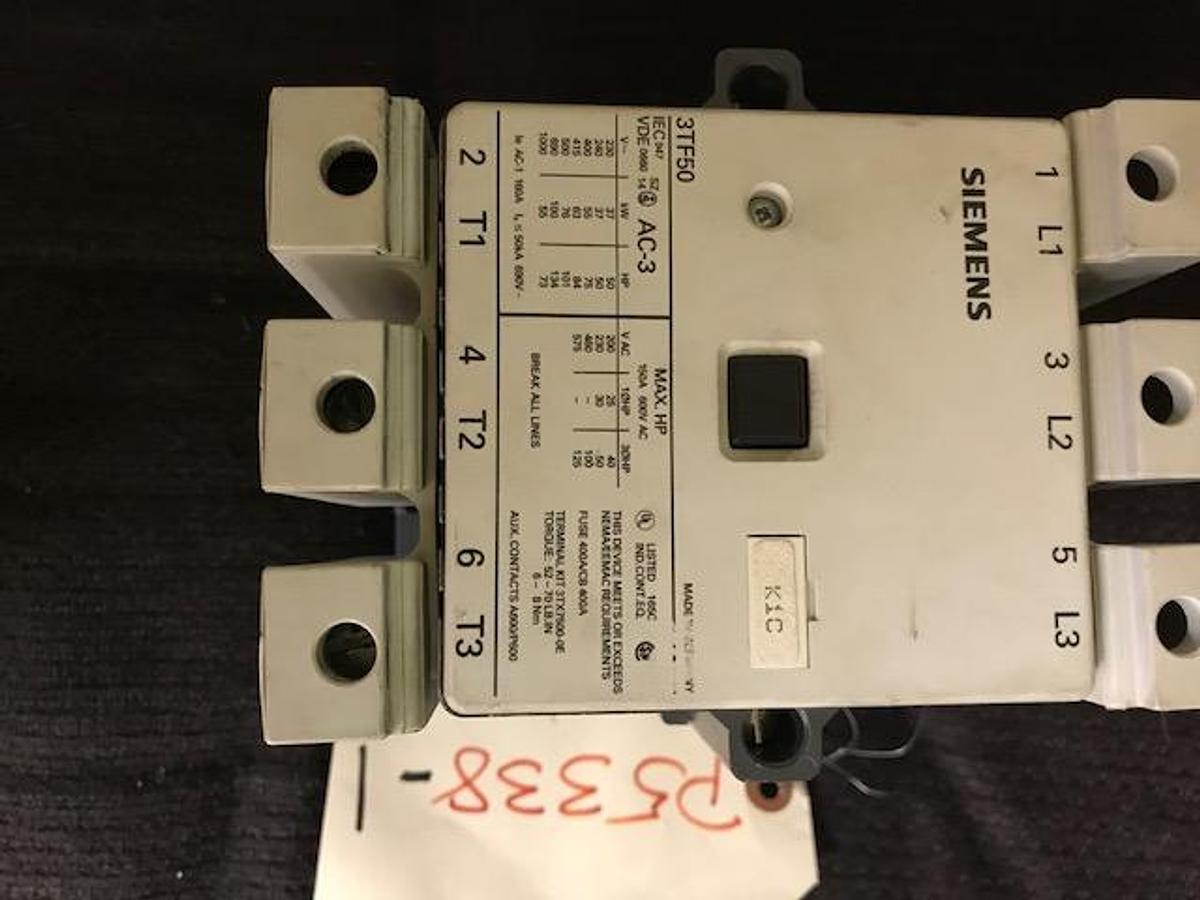 Used SIEMENS CONTACTOR #3TF5022