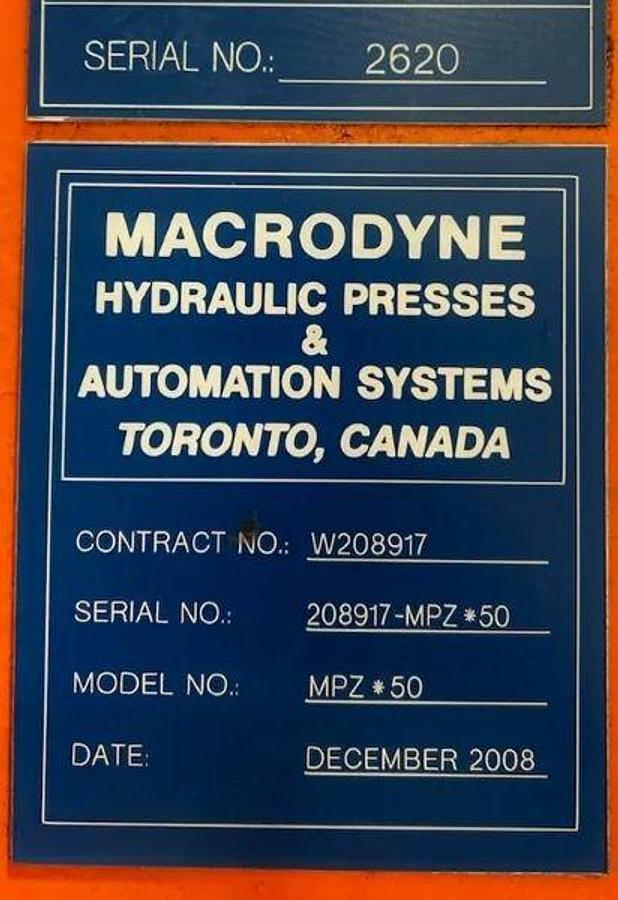 Used 50 Ton Macrodyne 4-Post Hydraulic Press
