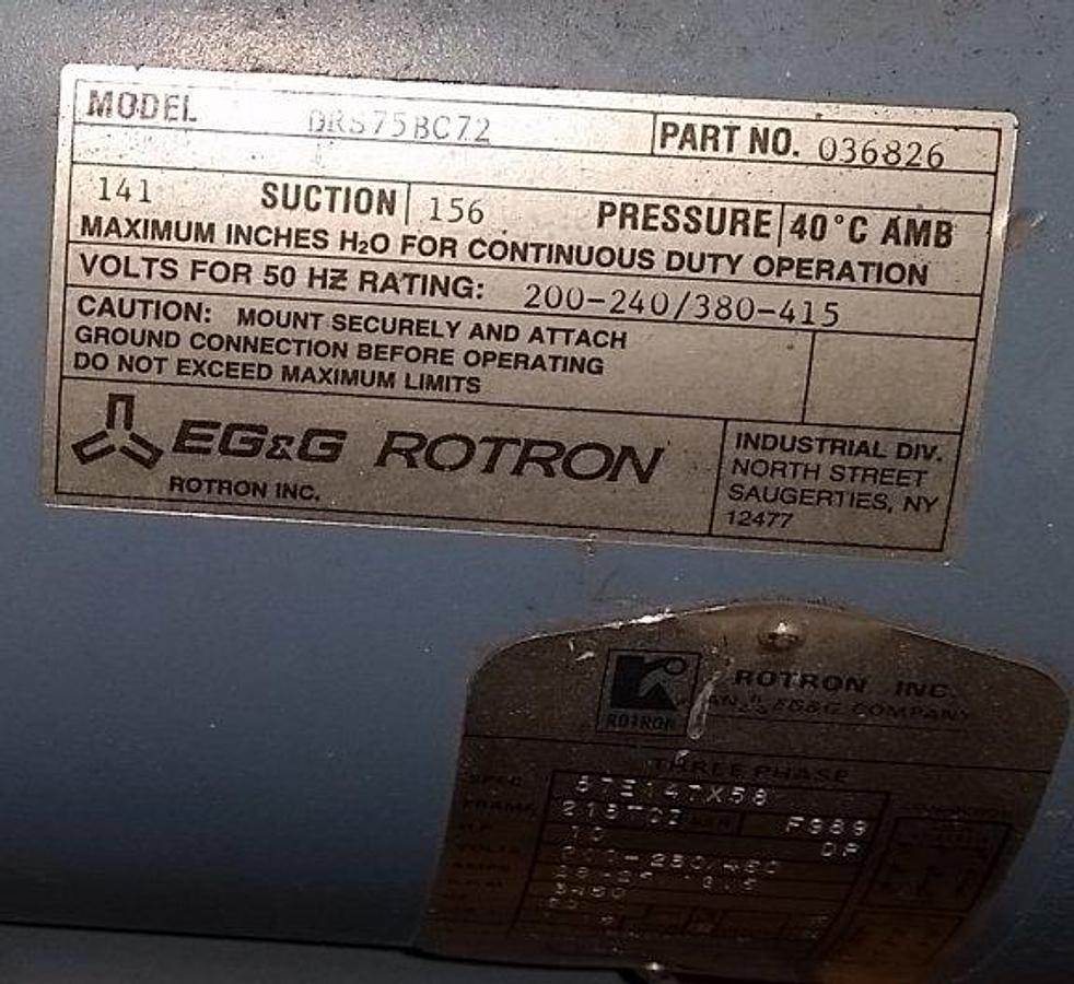 Used Rotron 10 HP Blower