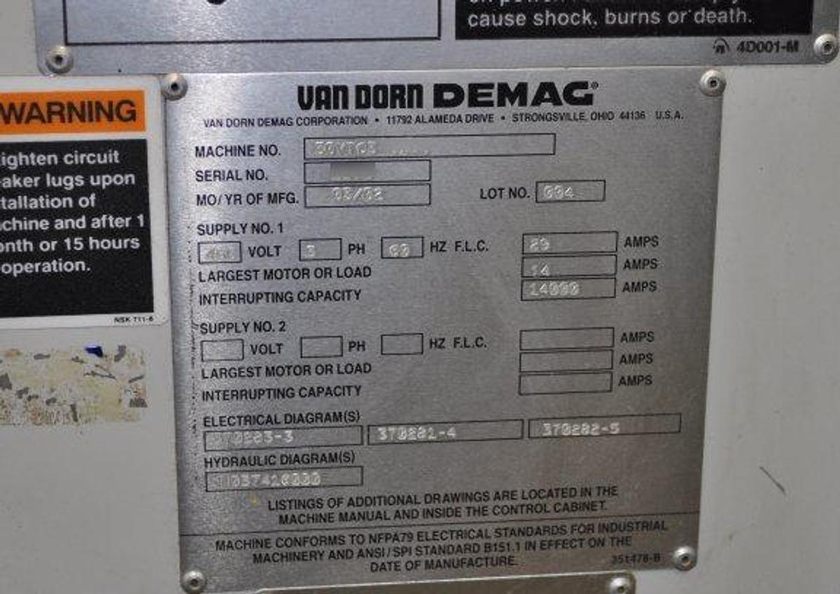 Used 30 Ton Van Dorn/Newbury Vert. Mold Mach