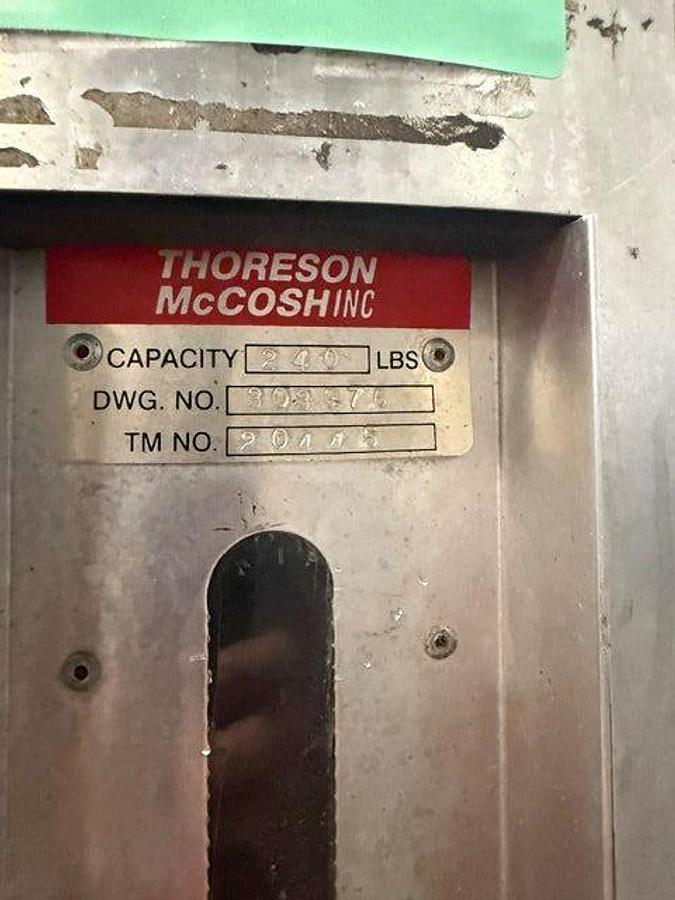 Used Thoreson McCosh TD40R Dryer w/240 lb. Insulated Hopper