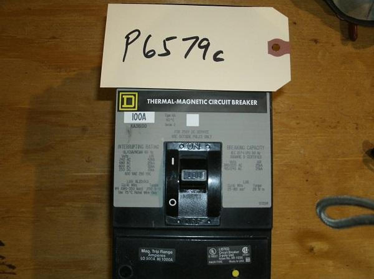 Used Square D 100 AMP Circuit Breaker 600V