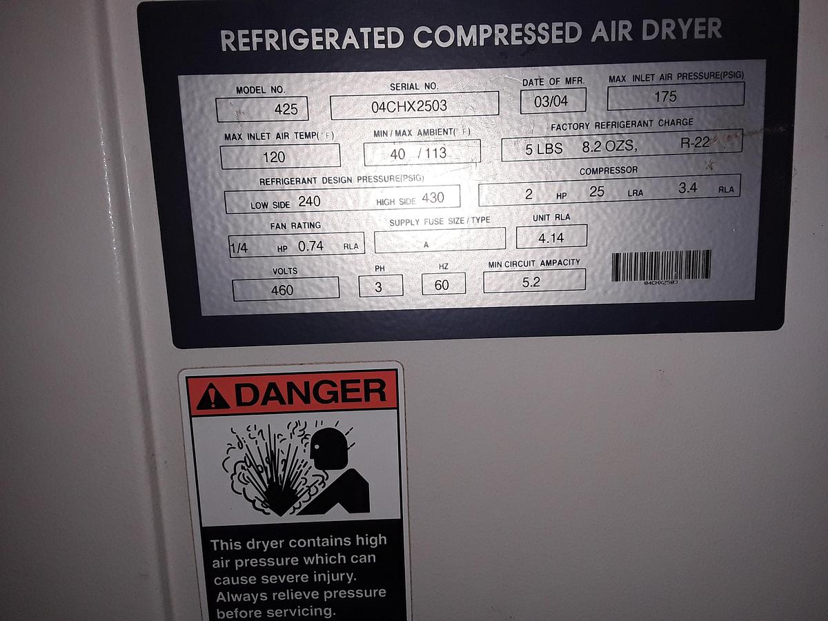 Used Deltech Refridgerated Air Dryer