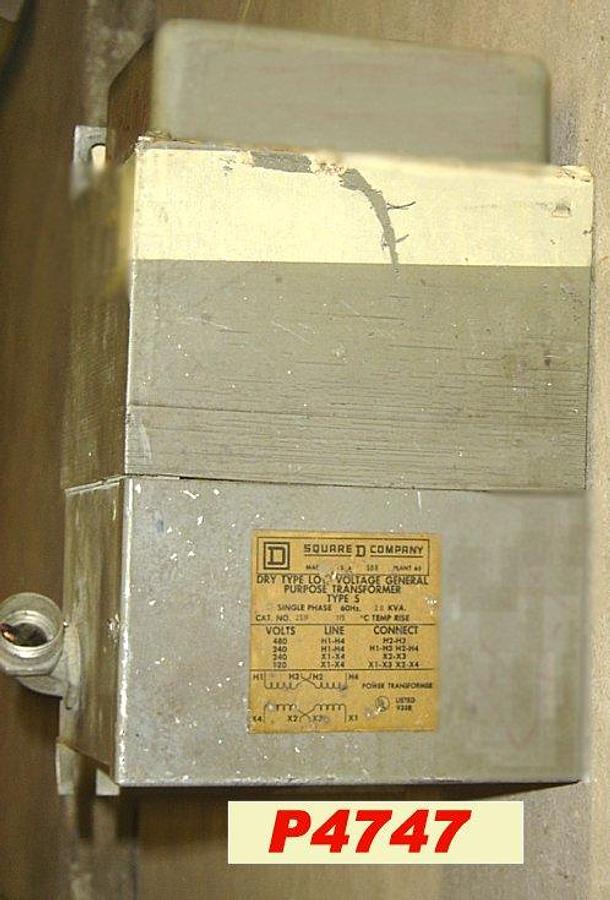 Used Square D 2 KVA Gen. Purpose Transformer