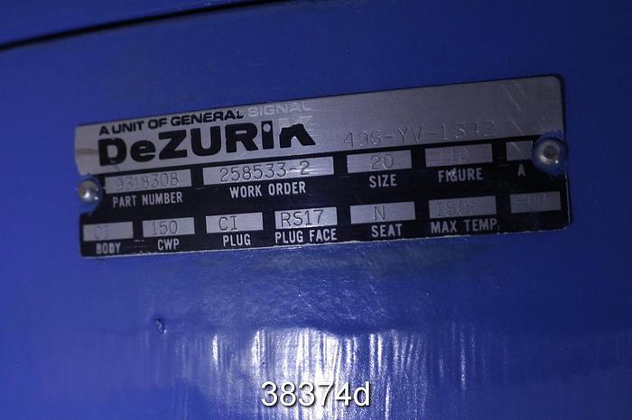 Refurbished Dezurik 93181308 20" Control Plug Valve #38374