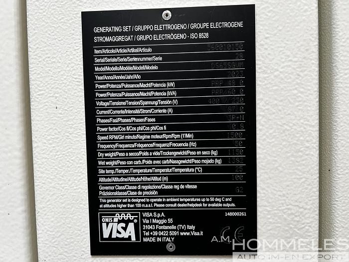 VISA , 60kVA STAGE V generator set