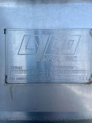 Used Lyco Mfg. Stationary Product/Waste Water Dewatering Screens