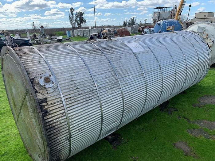 Used Tank, 2,000 Gallon, 316L Stainless Steel, UL 142, 5' X 14', Agitated #S743622