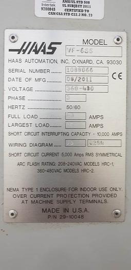 Used 2011 HAAS VF-6SS