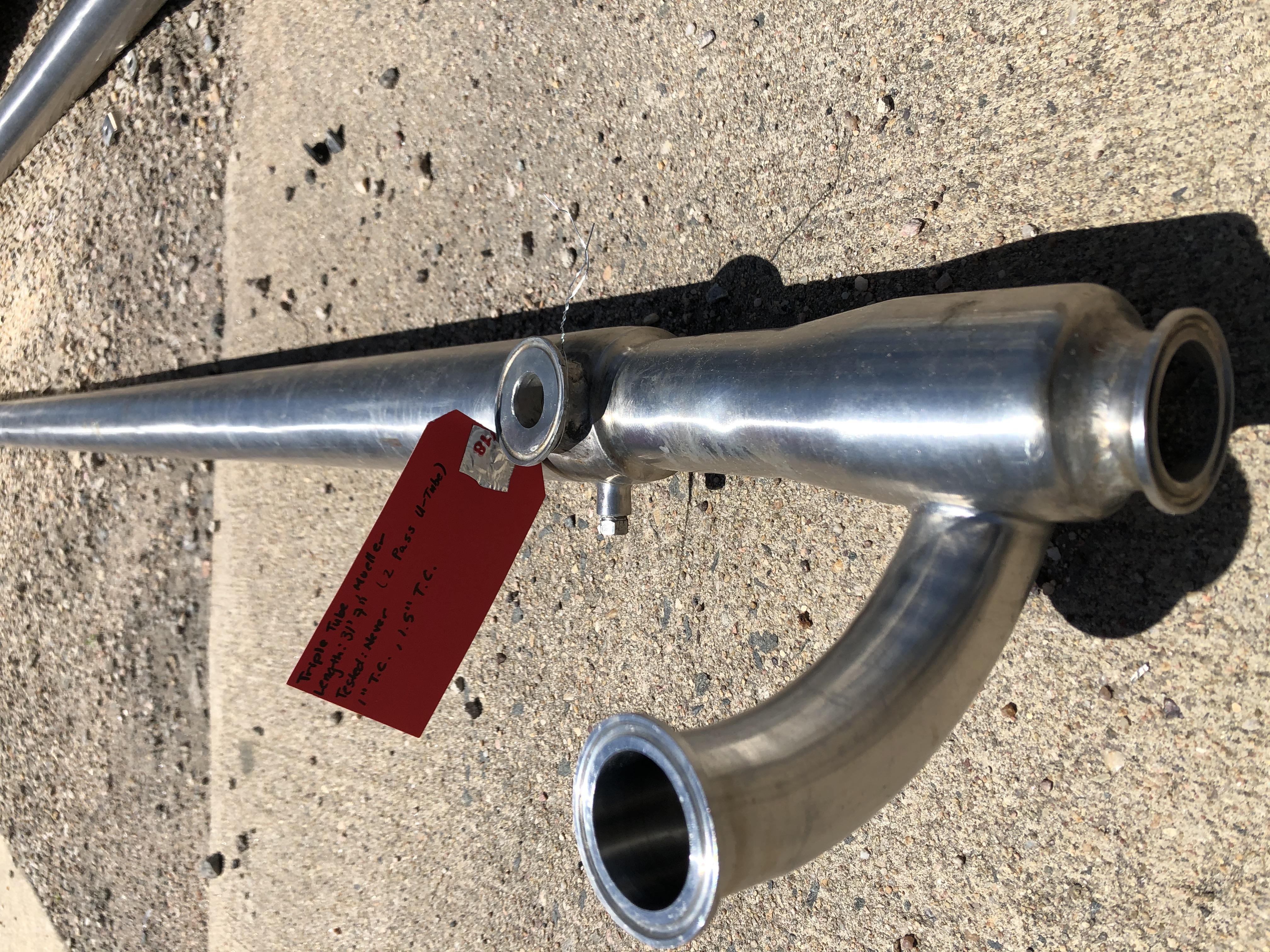 Used 60 SQ FT TRIPLE TUBE MUELLER HEAT EXCHANGER