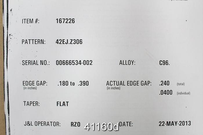 Unused Beloit DD3000/DD4000 42" Refiner Plates #41160