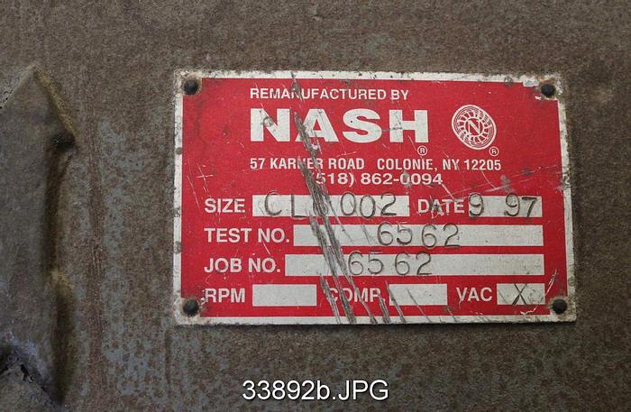 Refurbished Nash CL6002 Vacuum Pump #33892