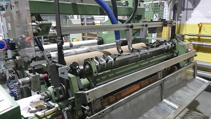 Used TECNICOL SLITTER- Non Stop two-shaft revolver turreting