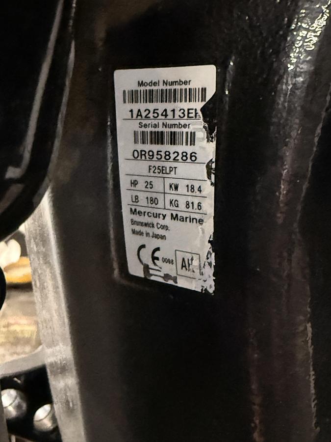 Used 2020 Mercury 25 hp Four Stroke