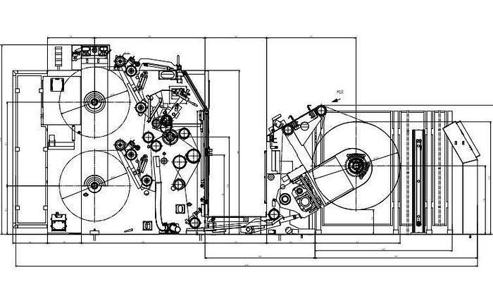 Used 57" KAMPF STARSLIT DUPLEX SLITTER REWINDER MFG. 2017