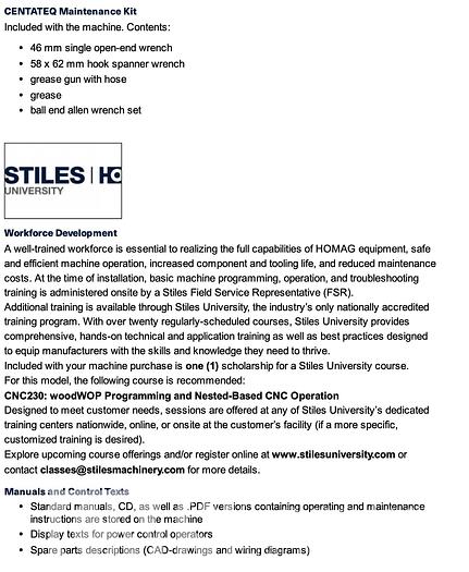 Used Homag N500 CNC Router