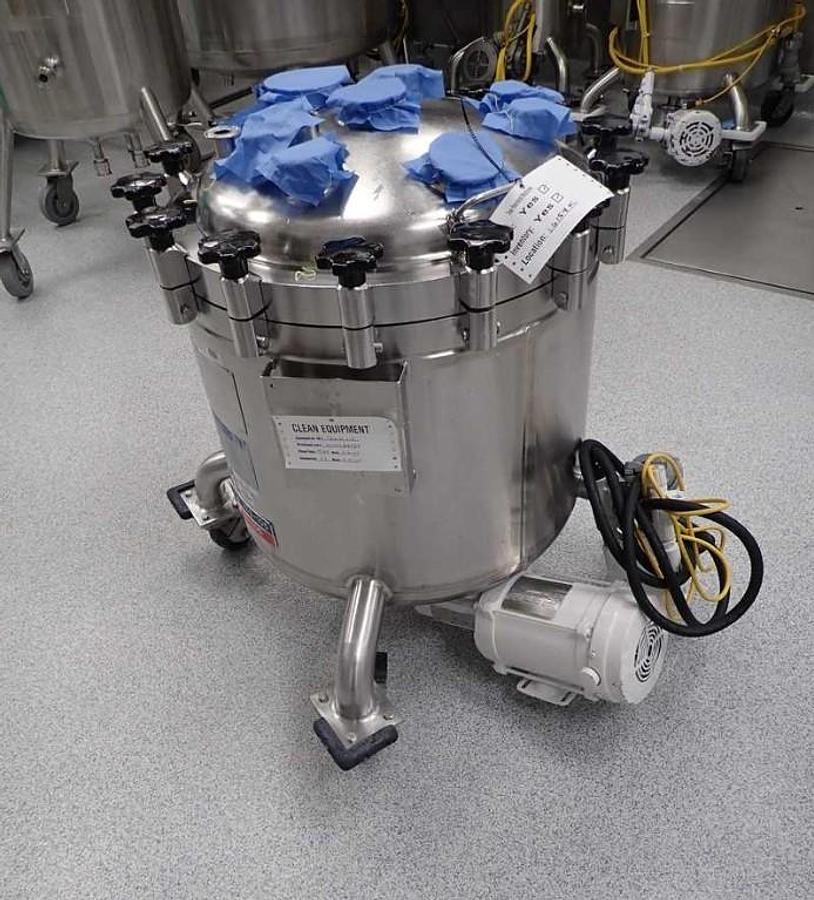 Used Mueller 100 Liter Stainless Steel Jacketed Mobile Mixing Tank