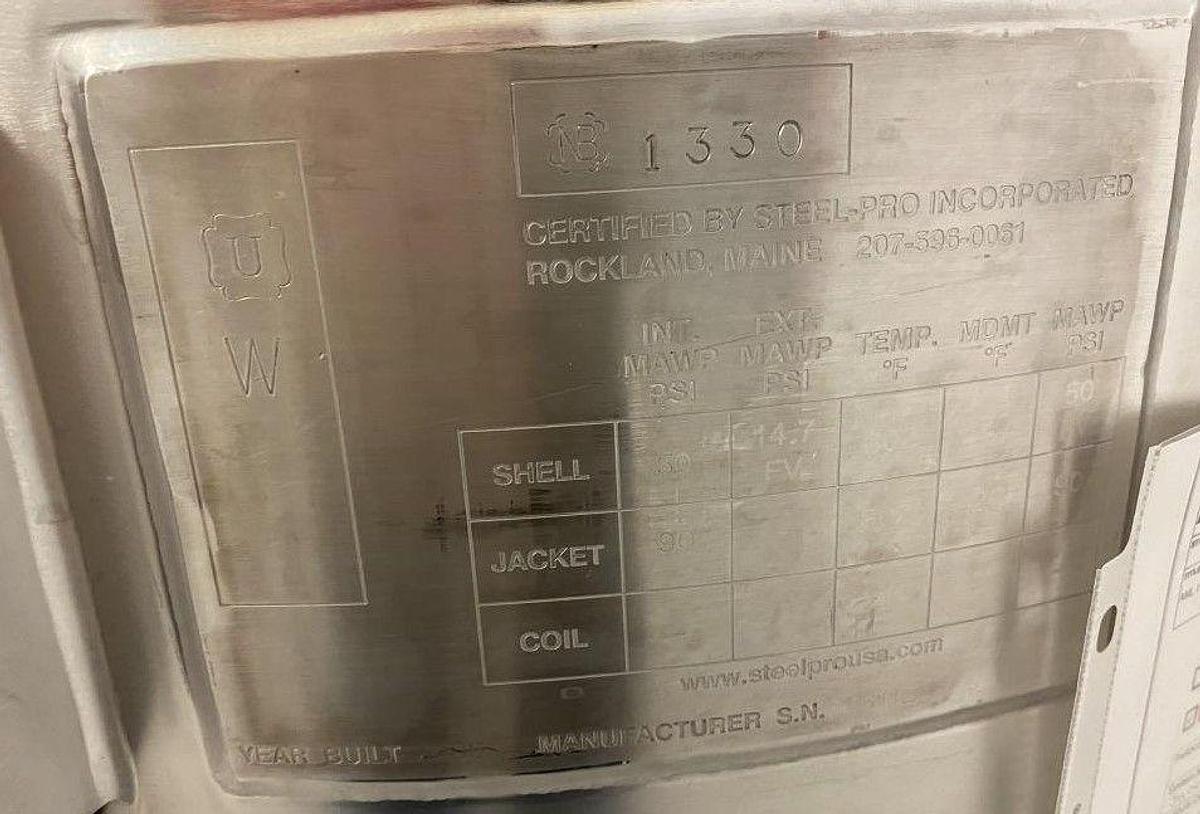 Used Steel-Pro 200L Stainless Steel Reactor