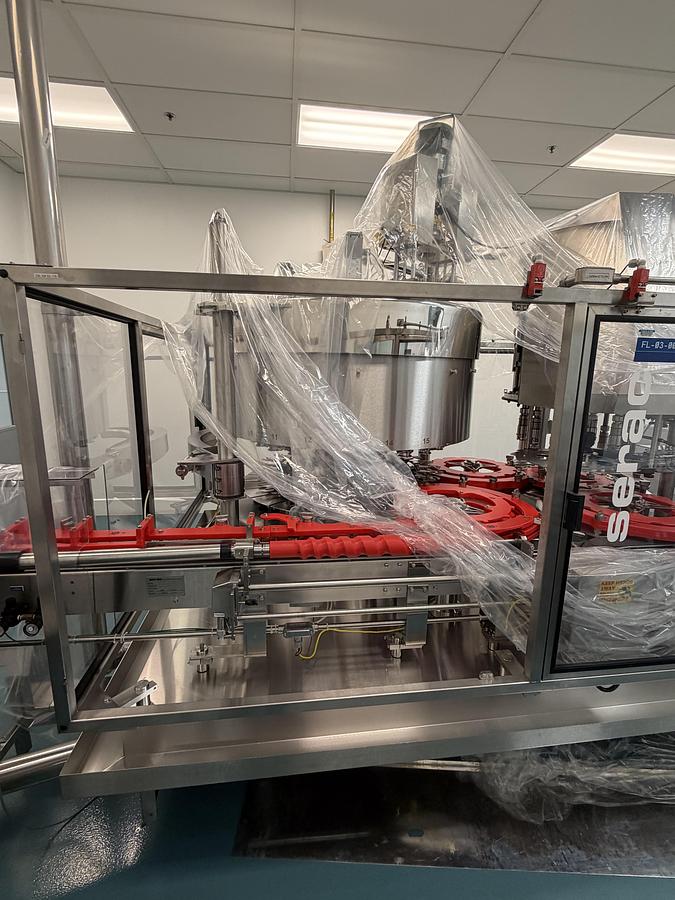 Used Serac Model R24V12/1080 Monobloc Rotary Bottle Filler/Capper