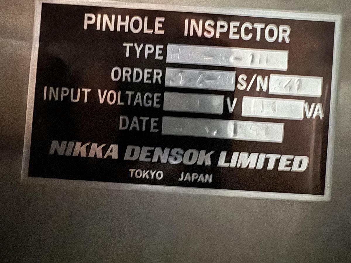 Used Nikka Densok HDB-3-1H Pinhole Inspector