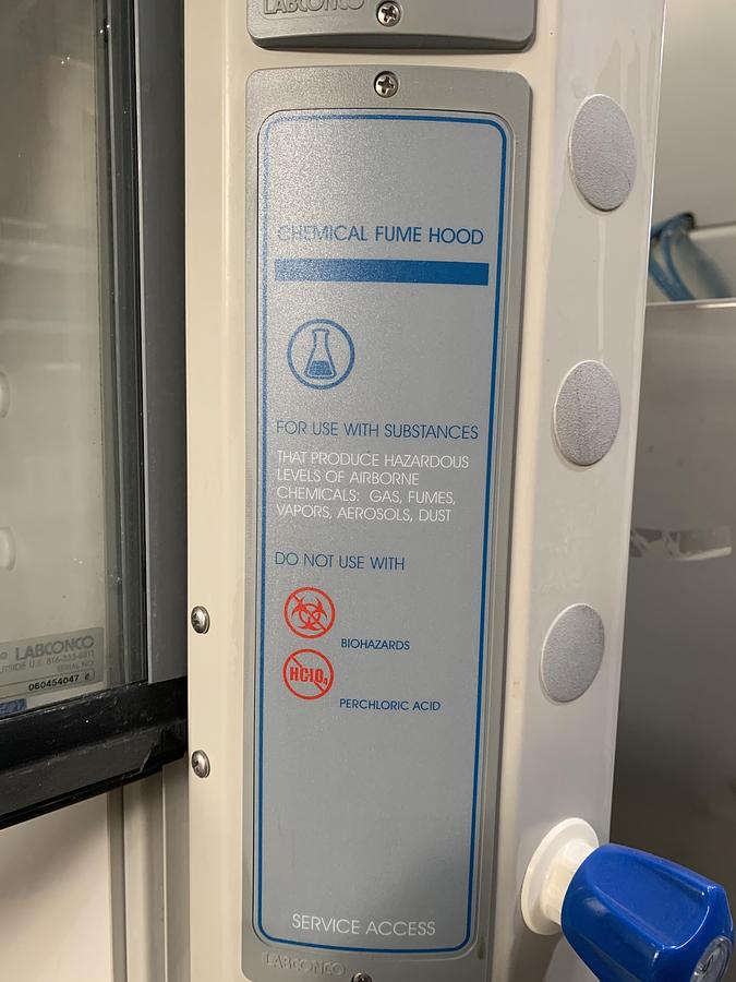 Used Labconco 6' Walk-in Fume Hood