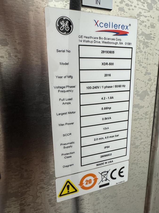 Used Xcellerex 500L Single Use Bioreactor