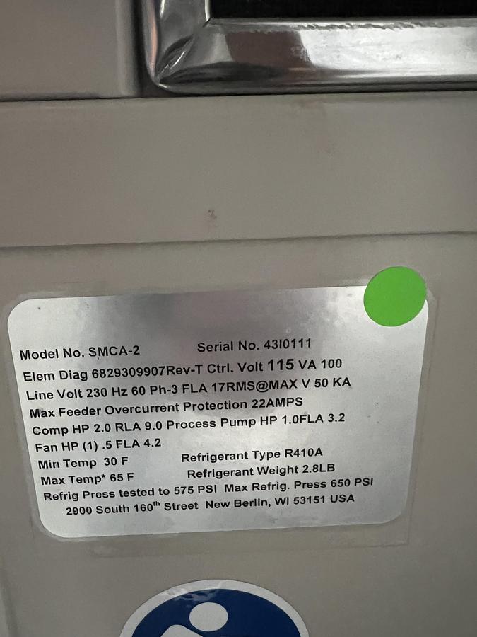 Used Sterling Model SMCA-2 Chiller