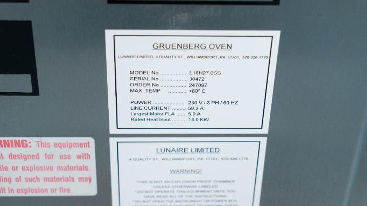 Used Gruenberg Laboratory Oven