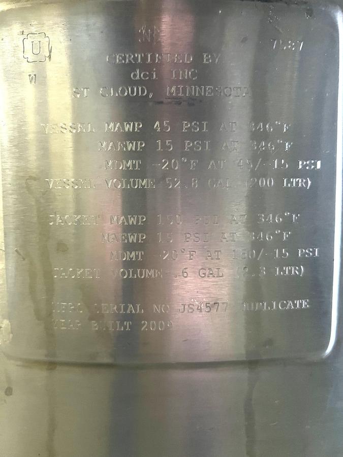 Used DCI 200L Jacketed Reactor