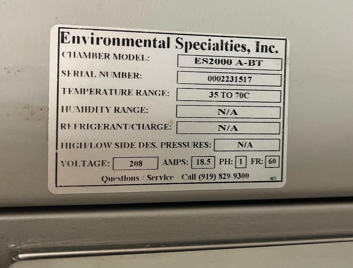 Used Enviromental Specialists ES 2000 Benchtop Warming Chamber