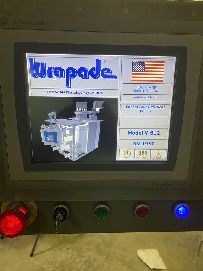 Used Wrapade Model V-612 Vertical Custom Pouch Packaging Machine