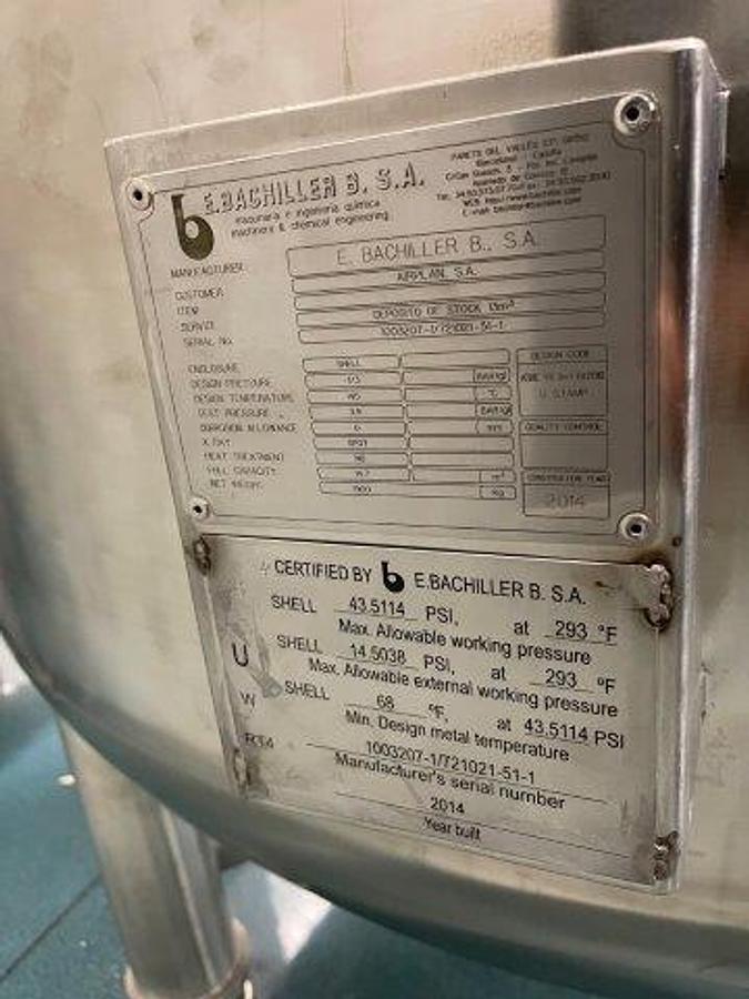 Used Unused Bachiller 13,000L Single Wall Insulated Tank