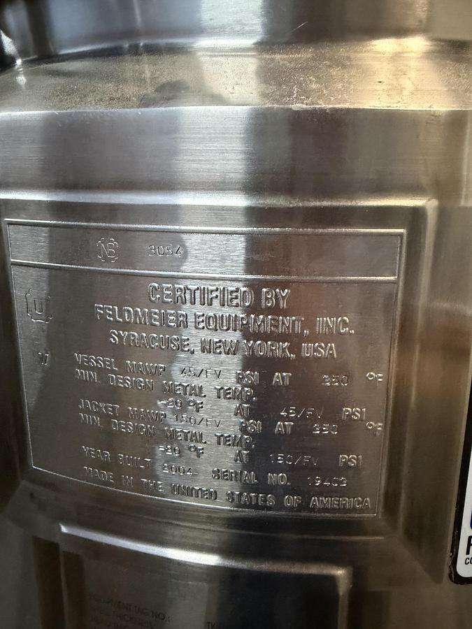 Used Feldmeir 150L Jacketed Mixing Tank