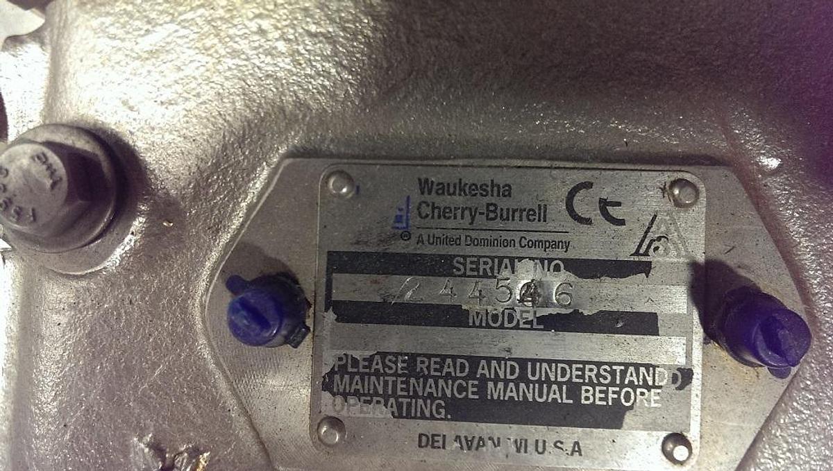 Used Waukesha Cherry Burrell Rotary Lobe Pump