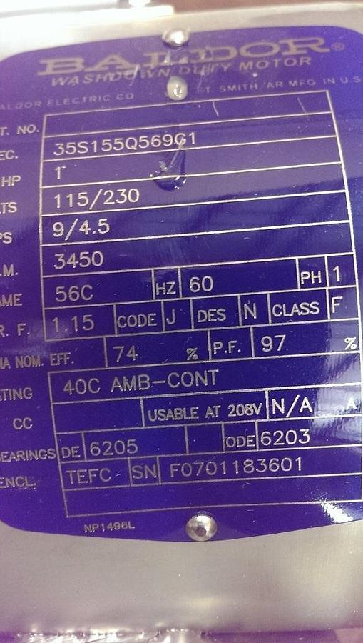 Used Baldor Electric Motor (NEVER USED)