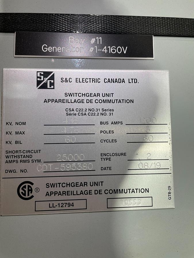 Used Kohler KD1250 Industrial 1 MW Diesel Generator